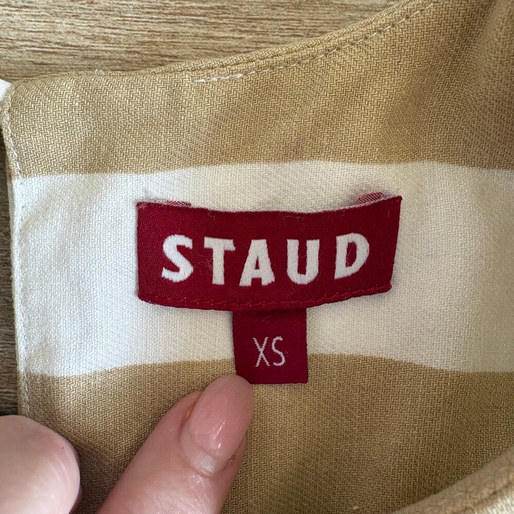 Staud York Cotton-Linen Dress Cream and Beige Size XS - Picture 3 of 8